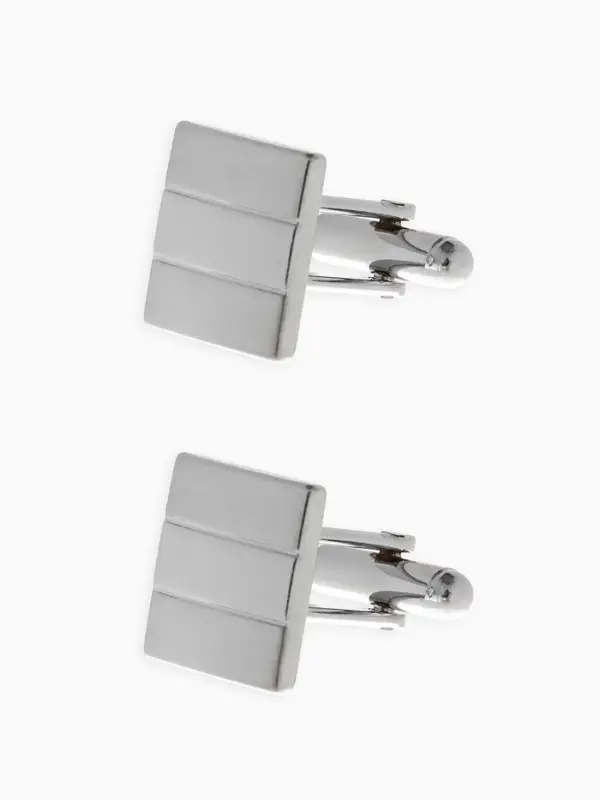 Запонки &laquo;Квадрат&raquo;, объёмный, цвет серебро