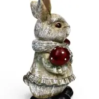 Садовая фигура из полистоуна &laquo;Зайка с грибами&raquo;, 26&times;12&times;16 см