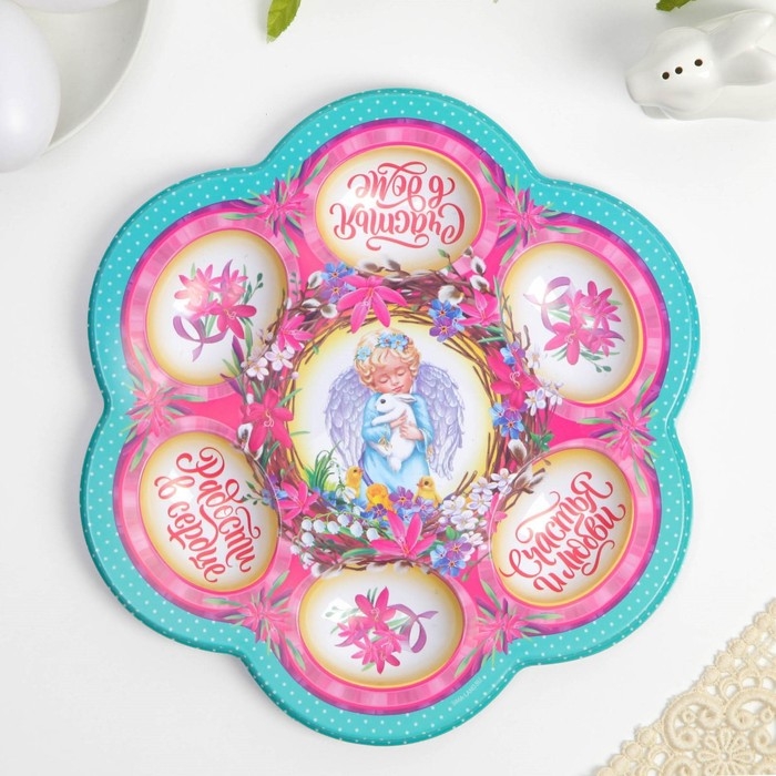 Пасхальная подставка на 6 яиц «Ангел» на пасху, 21,5 х 19.9 см. Пасхальная подставка на 6 яиц «Ангел» на пасху, 21,5 х 19.9 см.