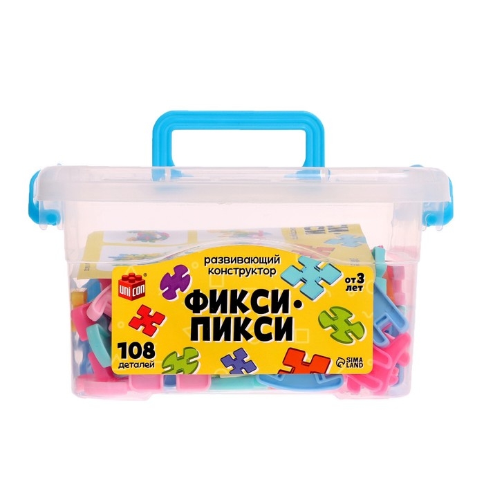 Конструктор «Фикси-пикси», в контейнере, 108 деталей Конструктор «Фикси-пикси», в контейнере, 108 деталей