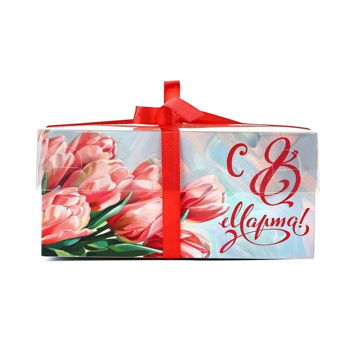 Коробка для капкейка «8 марта», 16 х 8 х 7.5 см Коробка для капкейка «8 марта», 16 х 8 х 7.5 см