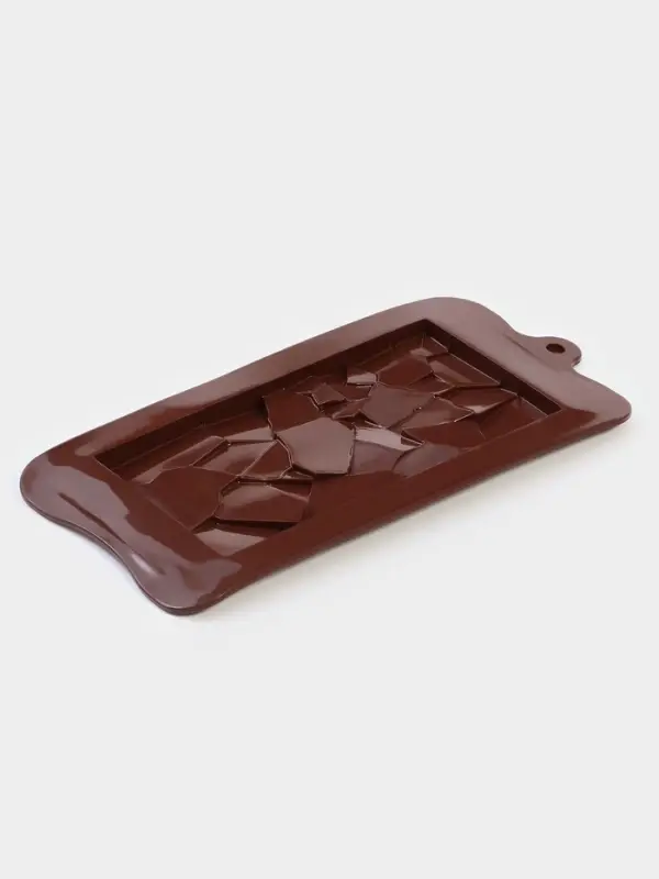 Форма для шоколада Доляна &laquo;Дробленый шоколад&raquo;, 21.2&times;10.6&times;1 см, силикон, коричневая