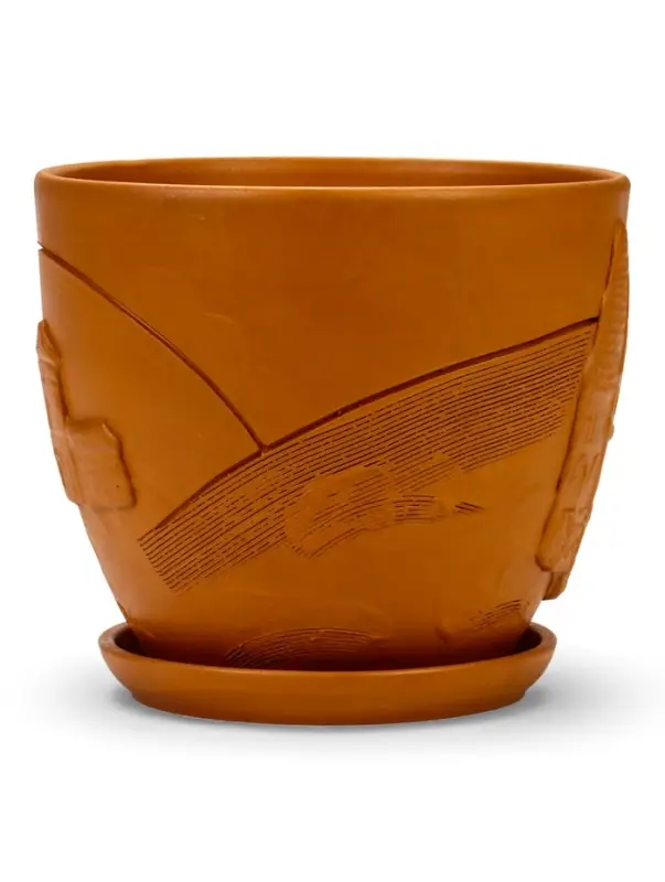 Горшок цветочный с поддоном 5 л, d122/h19,5 см терракот керамика, "Голландия" (М)