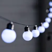 Гирлянда &laquo;Нить&raquo;, 2.7 м, с насадками &laquo;Белые шары&raquo;, уличная, IP44, 10 LED, 8 режимов, солнечная батарея, тёмная нить, свечение белое
