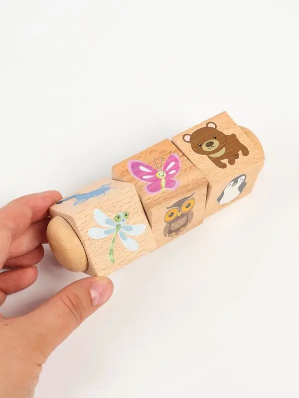 Кубики деревянные «Живая природа», на оси, 3 кубика Кубики деревянные «Живая природа», на оси, 3 кубика