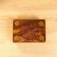 Шкатулка резная "Пента" 18х13х6 см, дерево шишам