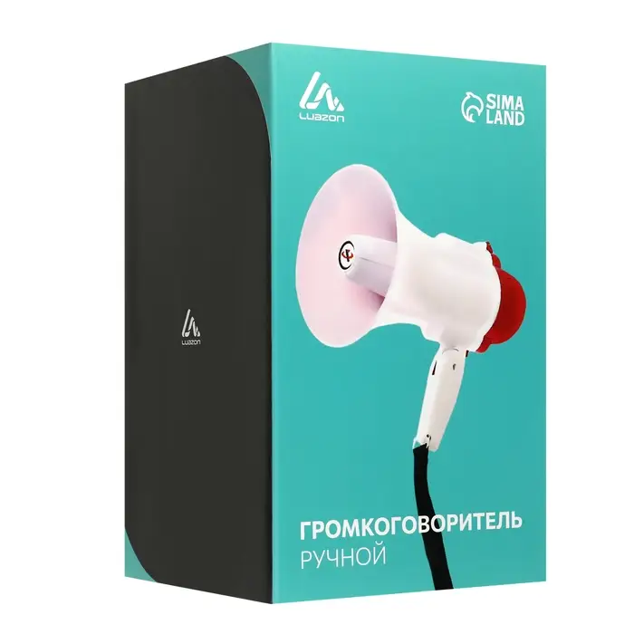 Мегафон ручной Luazon Rad-01, 15 Вт, дальность до 200 м, запись 10 сек, 3 режима, белый