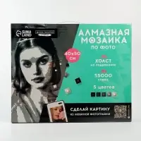 Алмазная мозаика по фото с полным заполнением &laquo;Gray&raquo;, на холсте с подрамником, 40&times;50 см