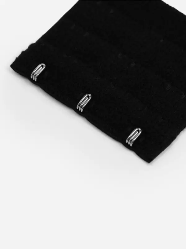 Застёжка-удлинитель для бюстгальтера, 3 ряда 3 крючка, 5×5.5 см, чёрная Застёжка-удлинитель для бюстгальтера, 3 ряда 3 крючка, 5×5.5 см, чёрная