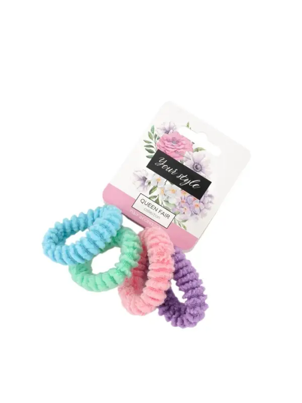 Резинки для волос &laquo;Махрушка спорт&raquo;, набор 4 шт., нежность, 3.5 см, МИКС