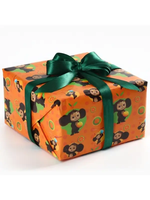 Упаковочная бумага, 70&times;100 см, Чебурашка