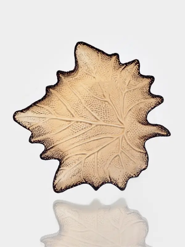 Набор блюд &laquo;Кленовый лист&raquo;, стекло, коричневый