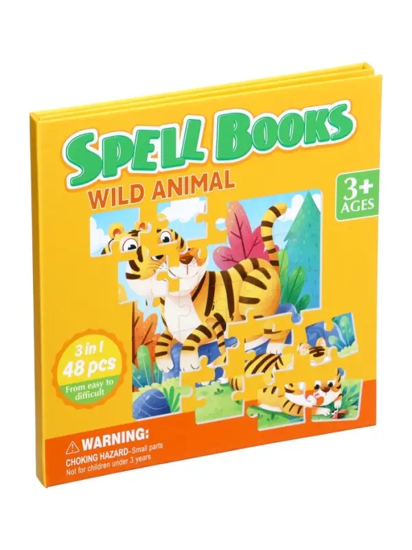 Книжка-деревяшка пазл Книжка-деревяшка пазл "Животные"