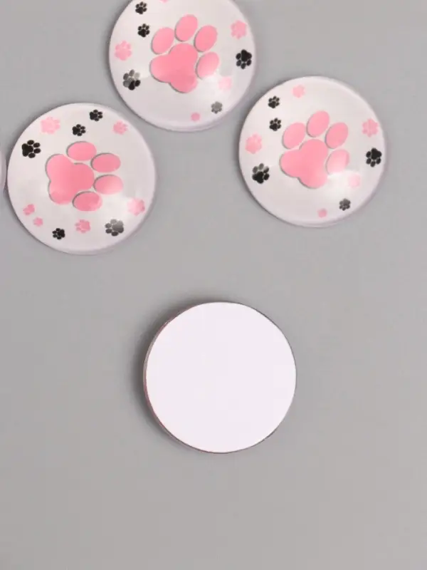 Кабошон стекло для творчества Кабошон стекло для творчества "Круг. Следы кошки" 3х3 см