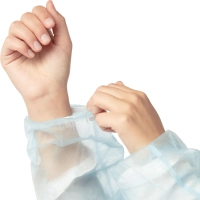 Халат н/с, на завязк, рук.рез, дл.140 см, XXL,пл.25,гол, 10 шт/уп