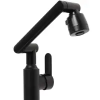 Смеситель для кухни ZEIN Z3705, регулируемый излив высотой 25 см, аэратор 2 режима, черный