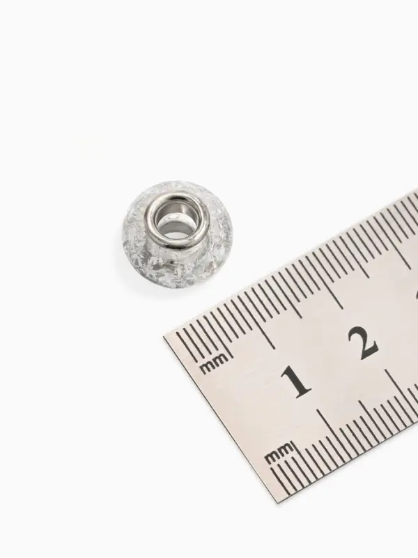 Шарм бусина &laquo;Сахарный кварц&raquo;, белая в серебре