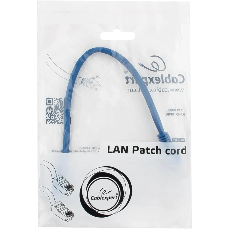Патч-корд UTP &nbsp; Cablexpert кат.5e PP12-0.25M/B, 0.25м, синий