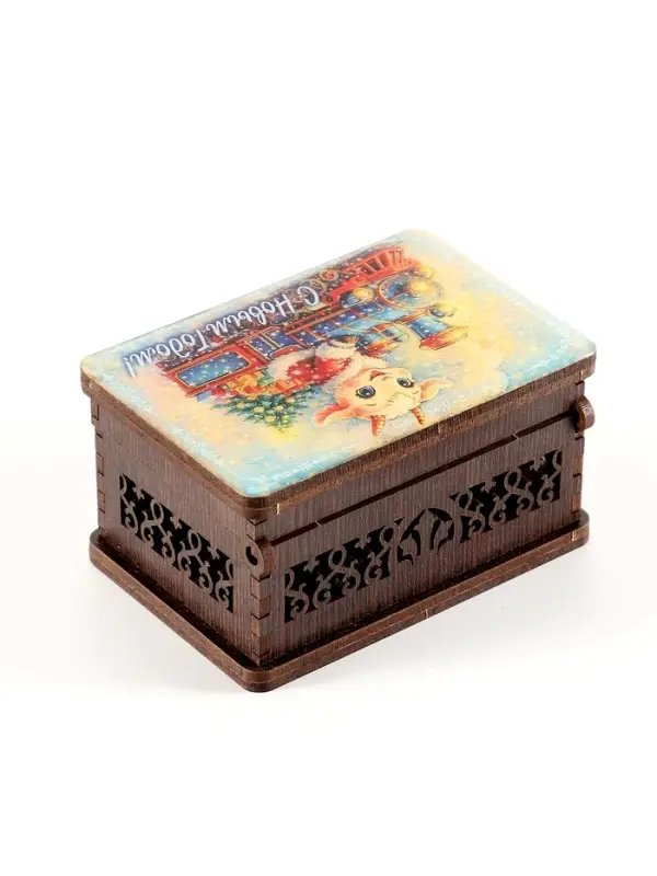 Шкатулка новогодняя &laquo;С Новым Годом!&raquo;, 9.5&times;6.5&times;5.3 см