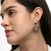 Серьги кольца &laquo;Кручение&raquo;, d=3 см, цвет серебро