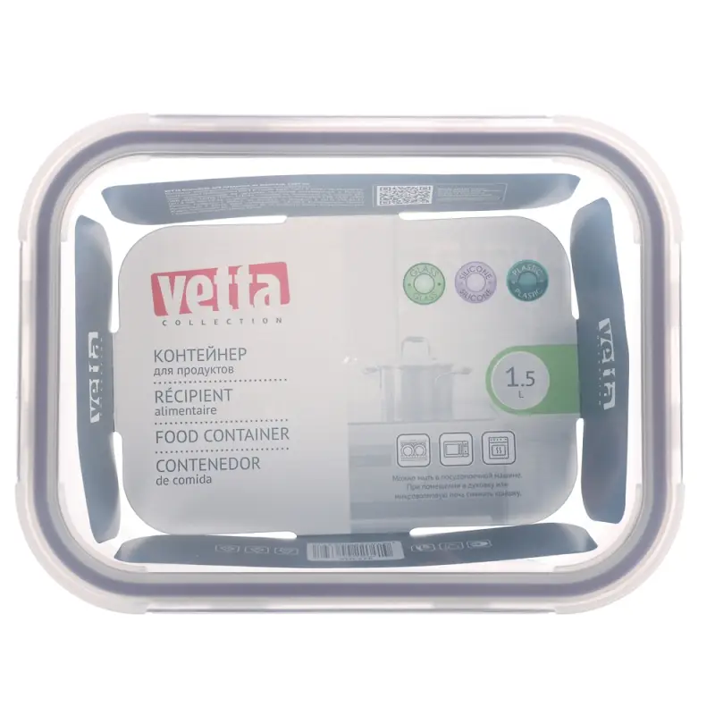 VETTA Контейнер для продуктов на защелках 1500мл, жаропроч.стекло