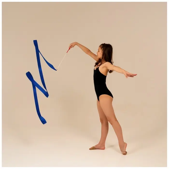 Лента для художественной гимнастики Grace Dance, 4 м, с палочкой, синяя