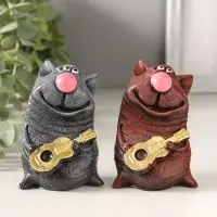 Сувенир Кот с гитарой,микс 8,5х5,5х4см