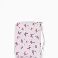 Кошелёк на молнии, 12&times;1.5&times;9 см, с принтом, белый/розовый