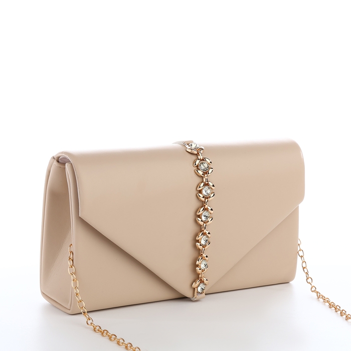 Сумка-клатч на магните, цвет бежевый