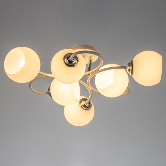 Люстра 2717/6 E27 40Вт бело-хромовый 70х70х25 см BayerLux Люстра 2717/6 E27 40Вт бело-хромовый 70х70х25 см BayerLux