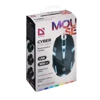 Мышь Defender Cyber MB-560L, игровая, проводная, оптическая, подсветка, 3 кнопки, 1600 dpi, черная