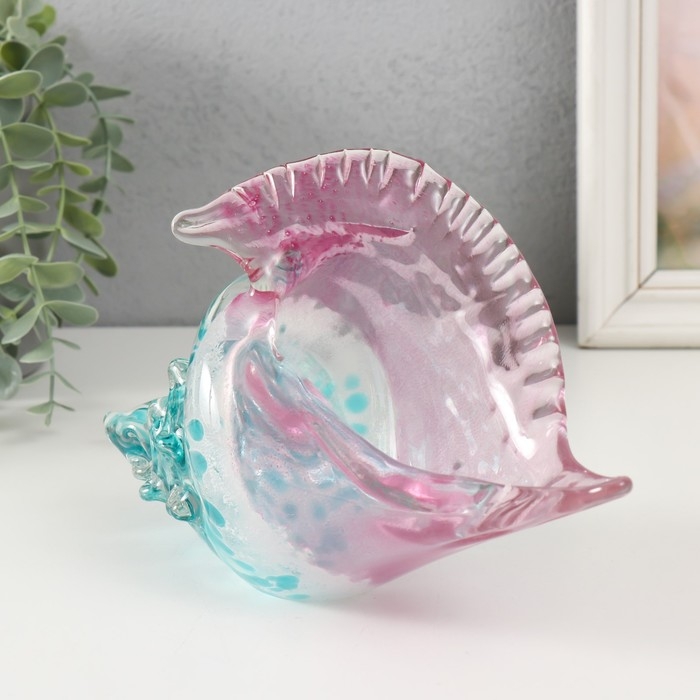 Сувенир стекло Сувенир стекло "Розово-голубая раковина" под муранское стекло 23х13,5х8 см