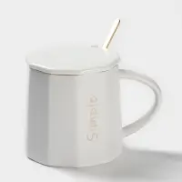 Кружка с ложкой Simple, 350 мл, керамика, белая
