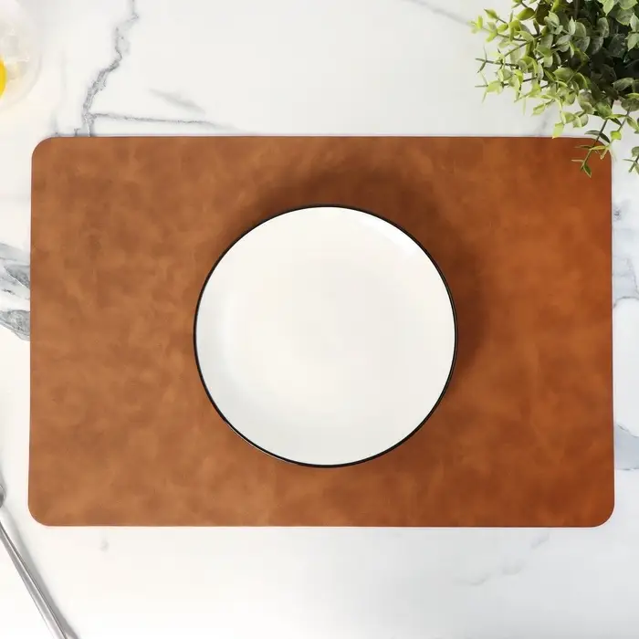 Салфетки сервировочные Magistro, 4 шт., экокожа, 45&times;30 см, коричневые