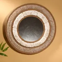 Зеркало настенное, 50 см, декорировано ракушкой