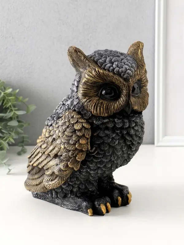 Фигурка (гипс) Филин Большой серебро-золото 26х18х21 см Фигурка (гипс) Филин Большой серебро-золото 26х18х21 см