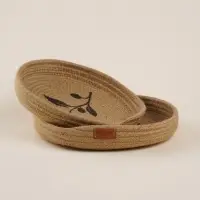 Корзины для хранения SL Home &laquo;Олива&raquo;, плетёные, ручной работы, 2 шт., 25&times;25&times;3 см, 30&times;30&times;4 см, коричневые