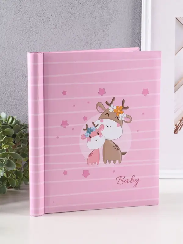 Фотоальбом Фотоальбом "Оленята" 10 "магнитных"листов 23X28см, пер-т внутр.спираль