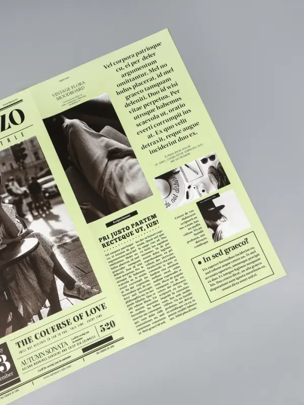 Плёнка флористическая &laquo;Газета любви&raquo;, светло-зелёный, 65 мкм, 50&times;57&plusmn;1 см