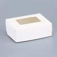 Контейнер навынос, с окном, белый, 10&times;8&times;3.5 см