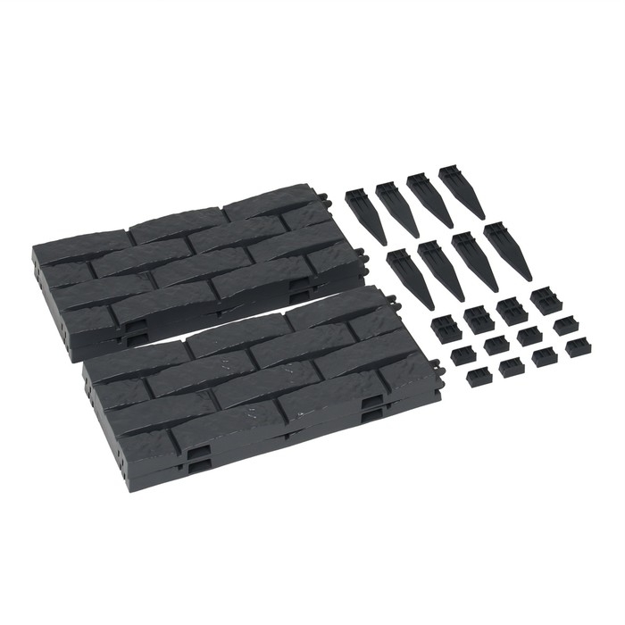 Грядка пластиковая, 4 секции, 45 × 45 × 20 см, графит Грядка пластиковая, 4 секции, 45 × 45 × 20 см, графит