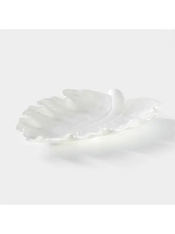 Блюдо сервировочное &laquo;Лист&raquo;, 30&times;20 см, керамика, белое