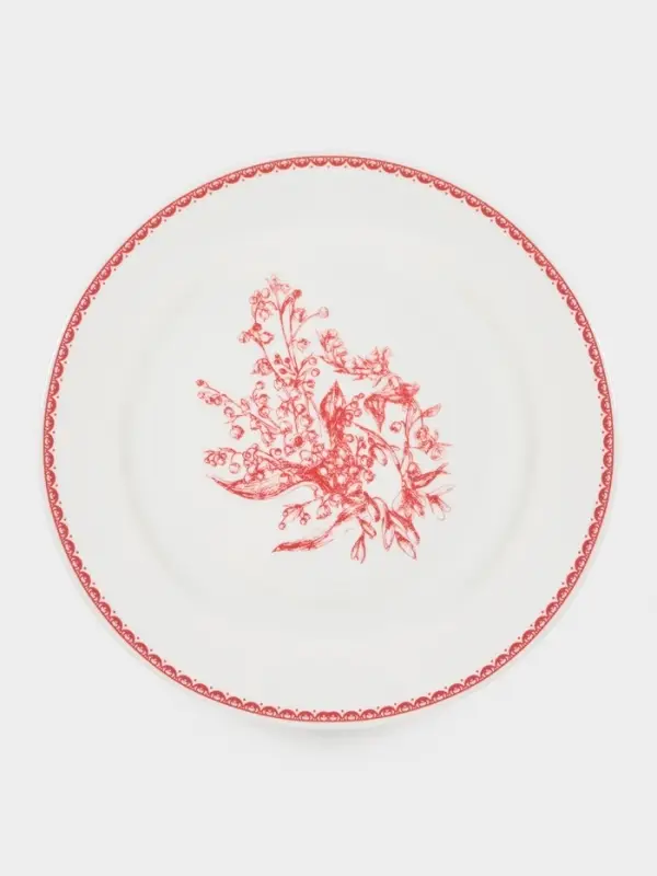 Тарелка Дулевский фарфор «Райские ландыши», d=17.5 см, фарфор Тарелка Дулевский фарфор «Райские ландыши», d=17.5 см, фарфор