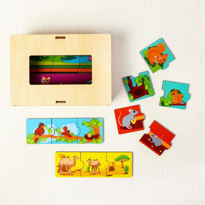 Пазл тройной «Мама, малыш, домик», деталь 5х5 см Пазл тройной «Мама, малыш, домик», деталь 5х5 см