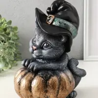 Копилка "Кот с тыквой" 27х22 см, бронза с серебром Копилка "Кот с тыквой" 27х22 см, бронза с серебром