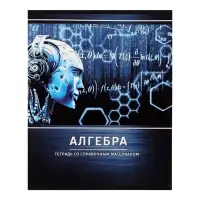 Тетрадь предметная 48 листов в клетку Calligrata, «Металл. Алгебра», обложка мелованный картон, серые листы
