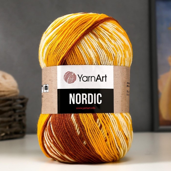 Пряжа  Пряжа "Nordic" 20% шерсть, 80% акрил 510м/150гр (656)