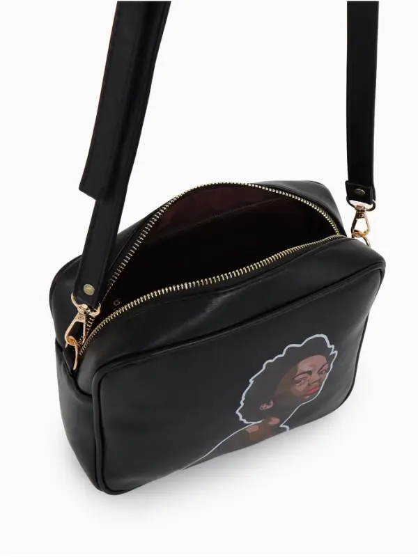 Сумка женская на молнии TEXTURA 22&times;8&times;17 см, чёрная