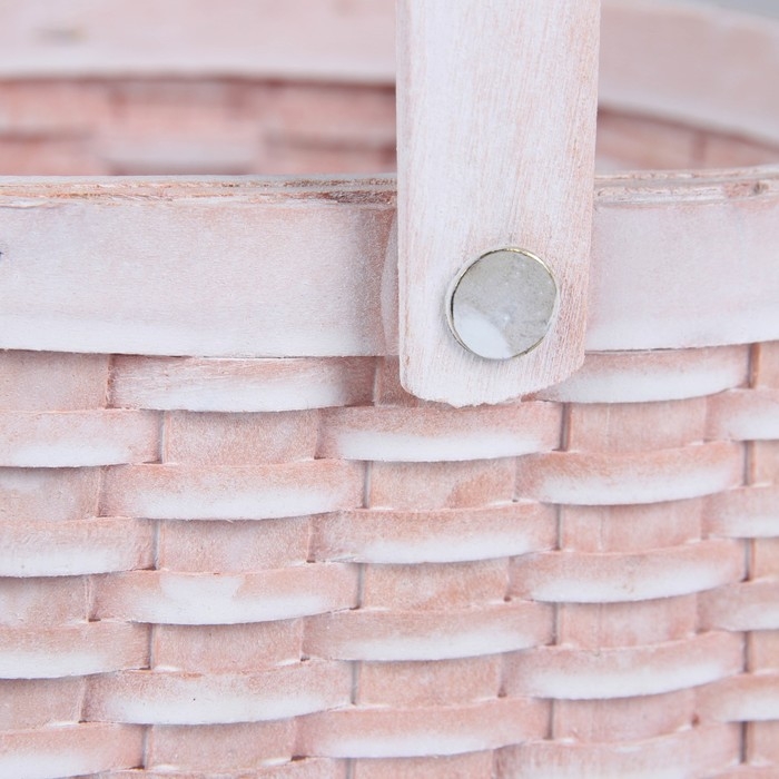 Корзина плетеная, секвойя, 17,5x15x11,5/23,5 см, розовый Корзина плетеная, секвойя, 17,5x15x11,5/23,5 см, розовый