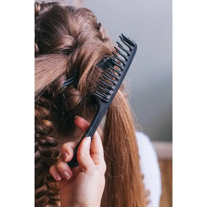 Расчёска двухрядная, 21×4.5 (±1) см, чёрная